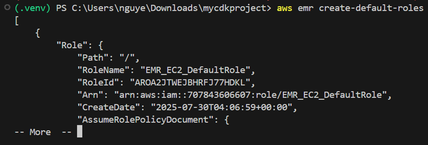 Deploy EMR Cluster Stack
