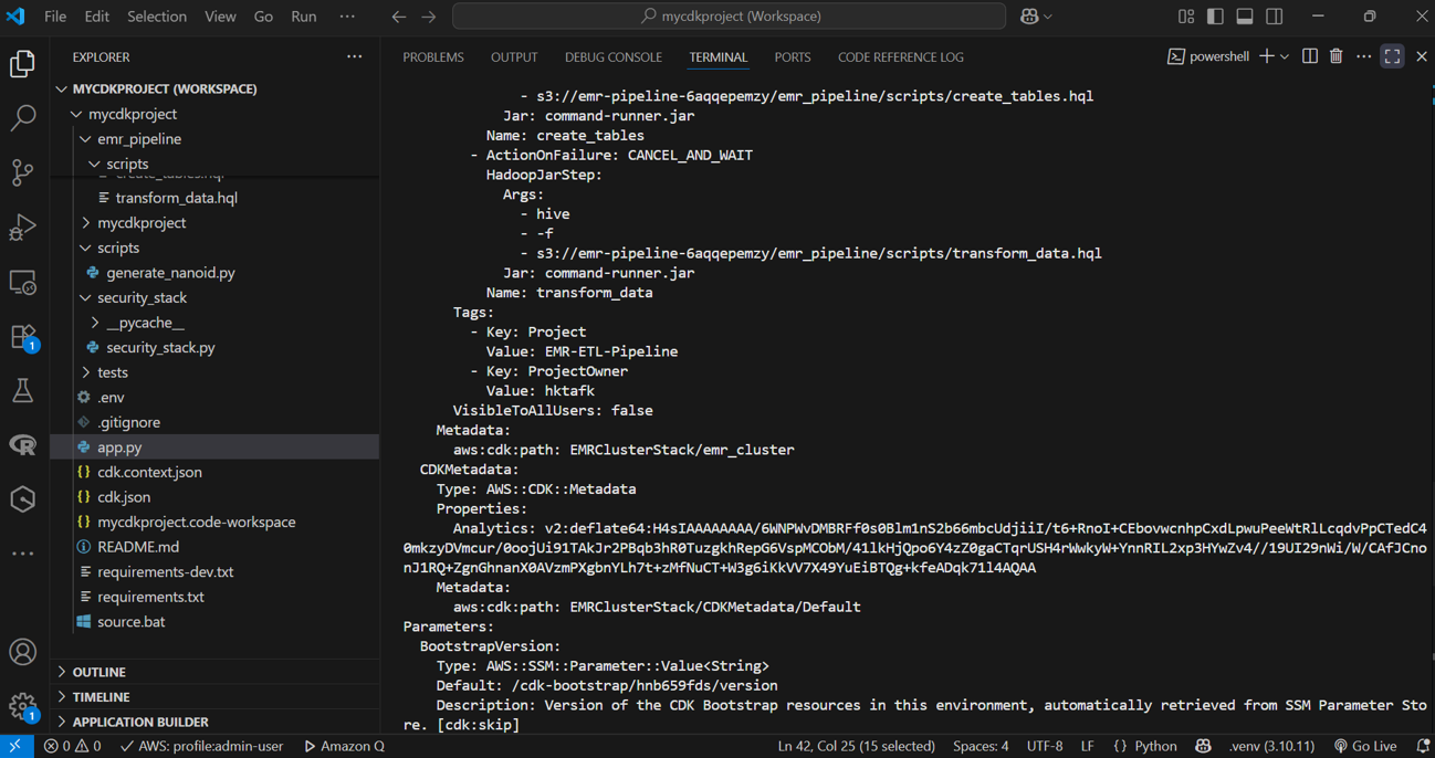 Deploy EMR Cluster Stack
